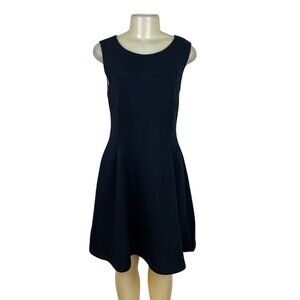 Maeve Womens Black Sleeveless Fit & Flare Zip-Back Knit Dress Sze M